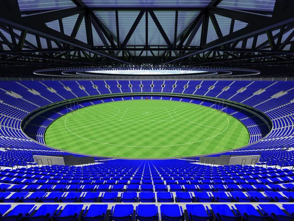 Superbe stade de football australien moderne aux règles rondes avec chaises bleues et boîtes VIP pour cinquante mille fans — Photo