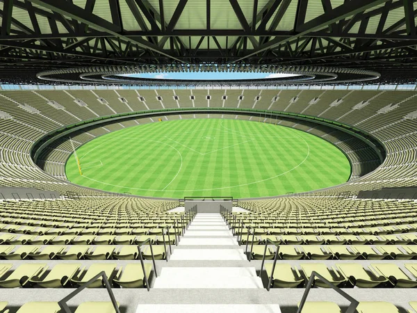 Красиві сучасних навколо стадіону Австралійський футбол з оливкового кольору сірі крісла та Vip прапорці п'ятдесят тисяч уболівальників — стокове фото