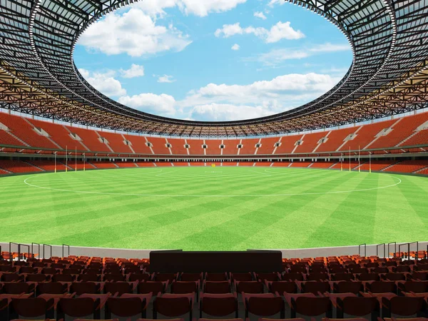 Magnifique stade de football australien moderne aux règles rondes avec chaises orange et boîtes VIP pour cinquante mille fans — Photo