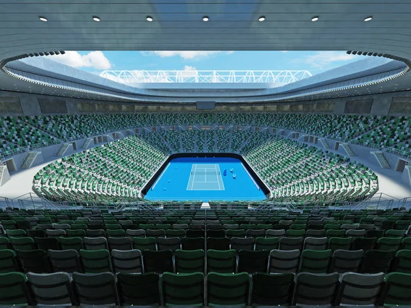 Bella moderna tennis duro grande slam stadio sosia con sedie proiettori e scatole VIP per quindicimila tifosi — Foto Stock
