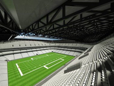 Beyaz koltuklar ve VIP kutuları elli bin hayranları için güzel modern Amerikan Futbol Stadyumu