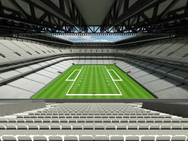 Beyaz koltuklar ve VIP kutuları elli bin hayranları için güzel modern Amerikan Futbol Stadyumu