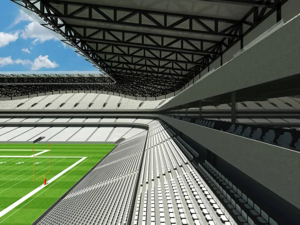 Hermoso estadio de fútbol americano moderno con asientos blancos y cajas VIP para cincuenta mil aficionados —  Fotos de Stock