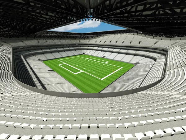 Schönes modernes amerikanisches Fußballstadion mit weißen Sitzen und Vip-Logen für fünfzigtausend Fans — Stockfoto