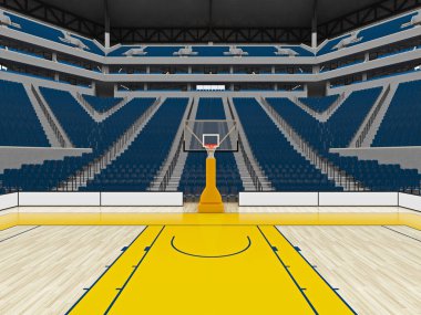 Mavi koltuklar ile basketbol için güzel modern spor arena 