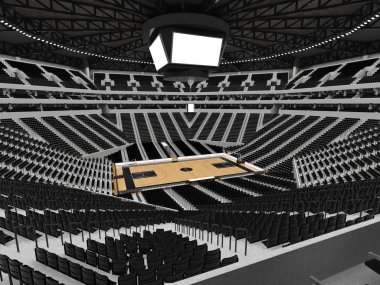 Siyah koltuk ile basketbol için güzel modern spor arena