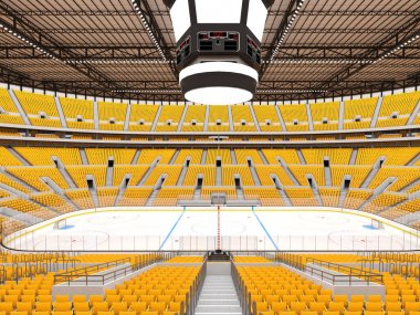 Buz hokeyi sarı koltuklar ve VIP kutuları için güzel spor arena
