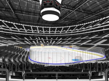 Buz hokeyi siyah koltuklar ve VIP kutuları için güzel spor arena