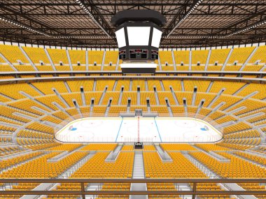 Buz hokeyi sarı koltuklar ve VIP kutuları için güzel spor arena