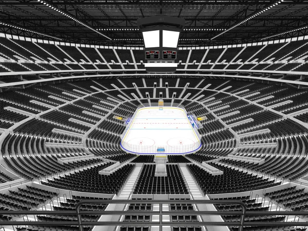 Prachtige Topsporthal voor ijshockey met zwarte stoelen en VIP-vakken — Stockfoto