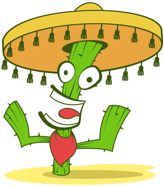 Jolly cactus in sombrero — Vettoriale Stock