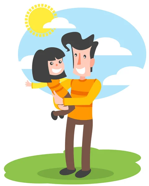 Father And Daughter — Stock Vector