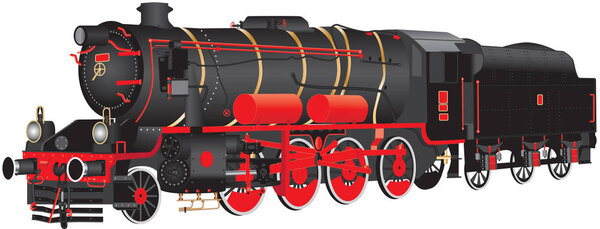 A ten wheeled steam locomotive