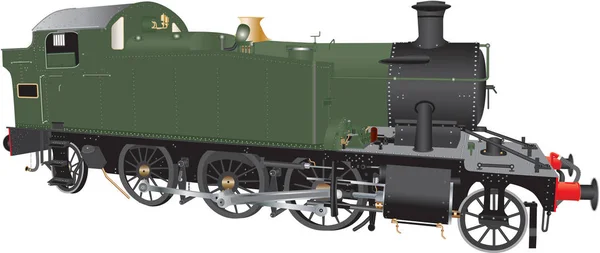 Una locomotora de vapor negra y verde — Archivo Imágenes Vectoriales