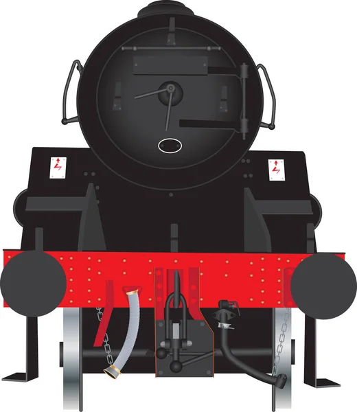 Parní lokomotiva přední — Stockový vektor