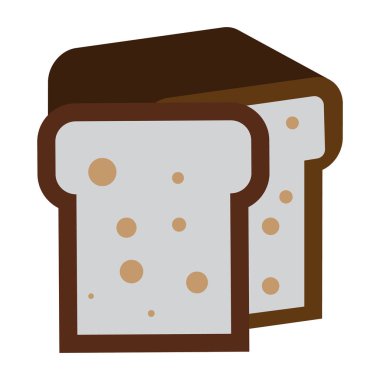 Beyaz ekmek simgesi düz renk