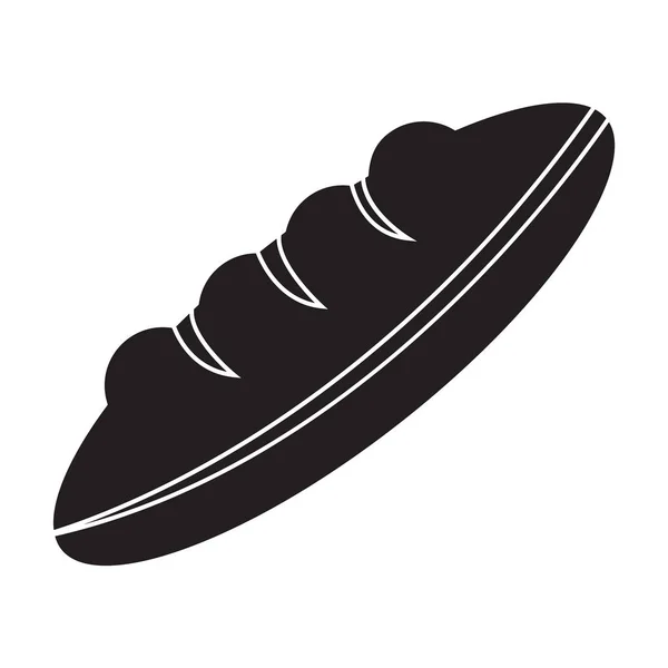 Kepekli ekmek simgesi düz siyah