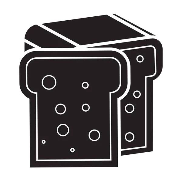 düz siyah beyaz ekmek simgesi