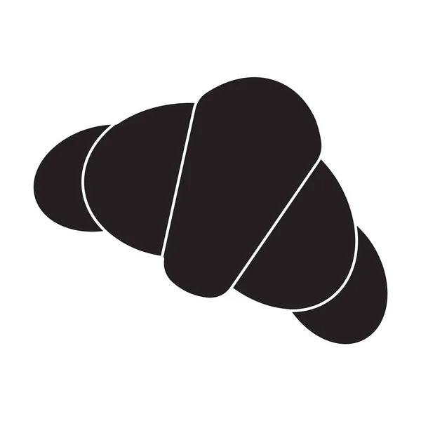 Kruvasan simgesi düz siyah