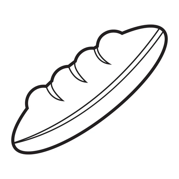 Kepekli ekmek simge anahat vektör