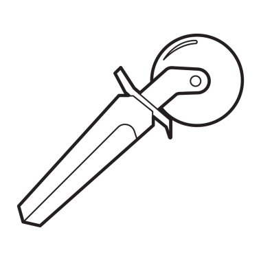 bir pizza bıçak simgesi anahat