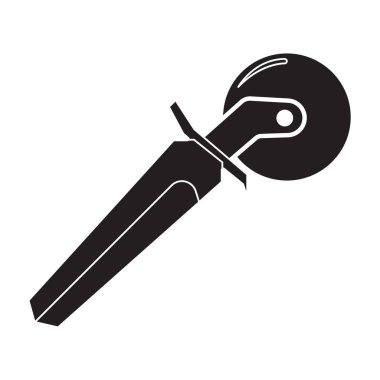 düz siyah bir pizza bıçak simgesi