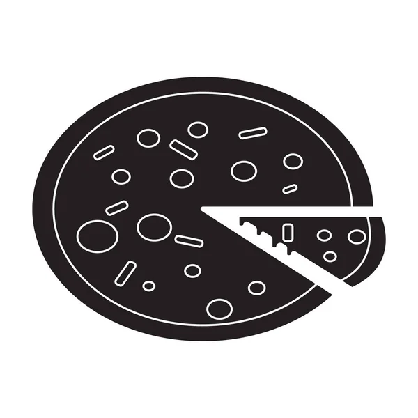 Pizza simgesi düz siyah