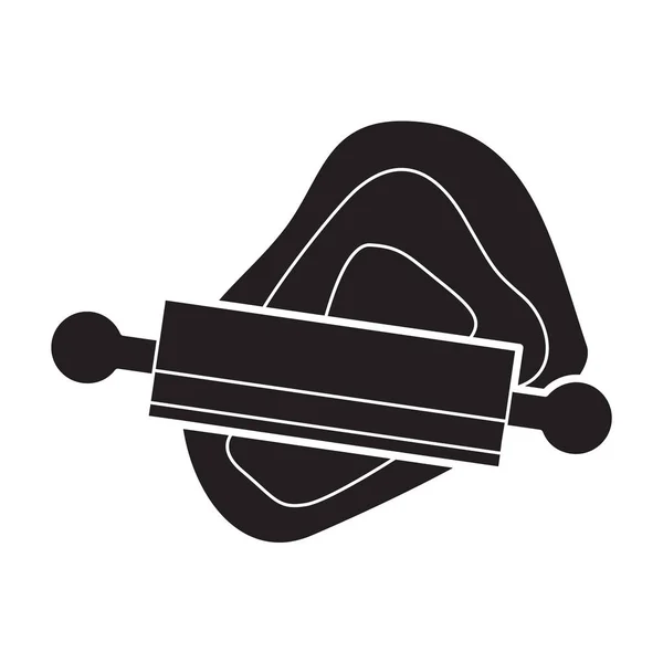 Pizza hamur simgesi düz siyah