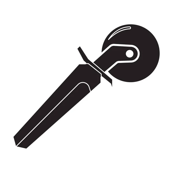 düz siyah bir pizza bıçak simgesi