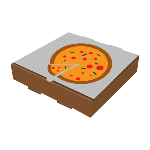 Icône boîte à pizza couleur plate Illustration De Stock