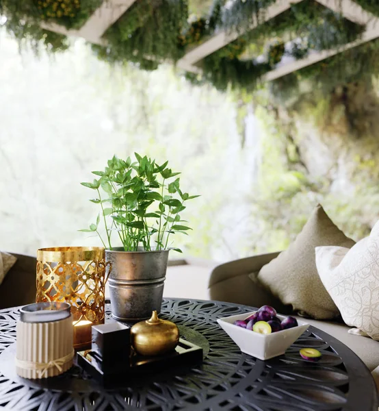 Outdoor Closeup Table Chairs — Stock Photo, Image