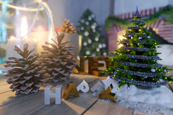 Mutlu Yeni Yıl Noel Arka Plan Closeup Kompozisyon Fotoğraf — Stok fotoğraf