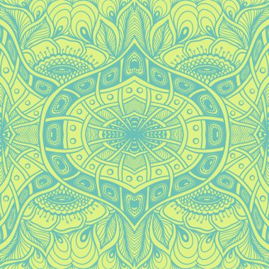 Zen dolaştırmak veya Zen doodle çiçek yeşil ile Seamless Modeli