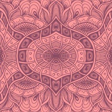 Zen dolaştırmak veya Zen doodle çiçek pembe ile Seamless Modeli 