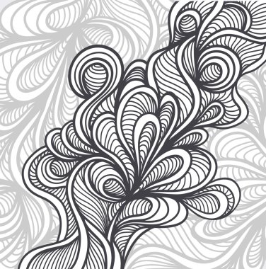 Soyut doodle arka planda el yapımı stil beyaz siyah