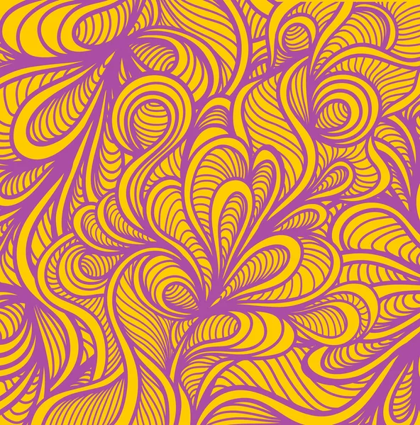 Abstracte doodle achtergrond in handgemaakte stijl oranje Lila — Stockvector