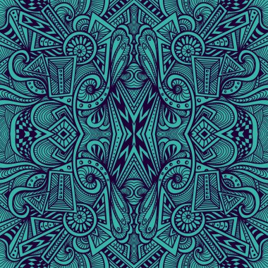 Zen dolaştırmak veya Zen doodle stili koyu mavi soyut seamless modeli