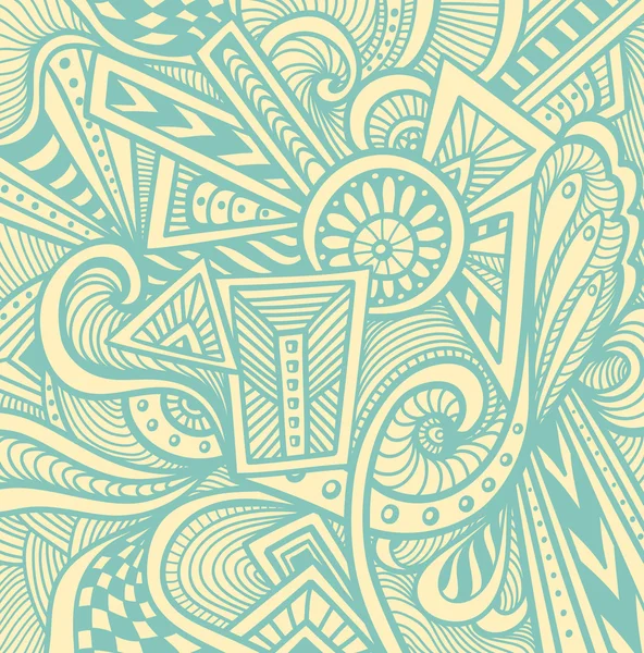 Abstract pattern  in  Zen tangle or Zen doodle style  in beige light blue — Stockový vektor