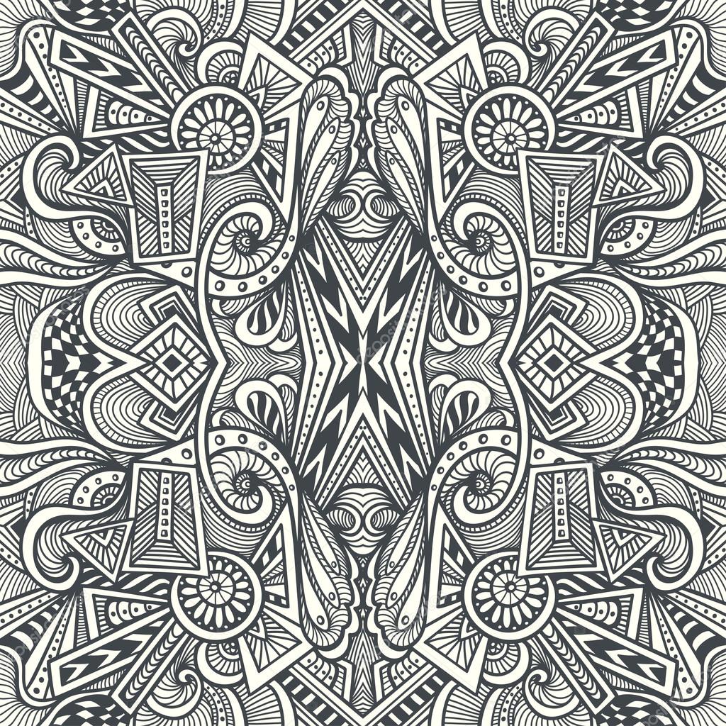 Abstrait Seamless Pattern Dans Tangle Zen Ou Zen Doodle