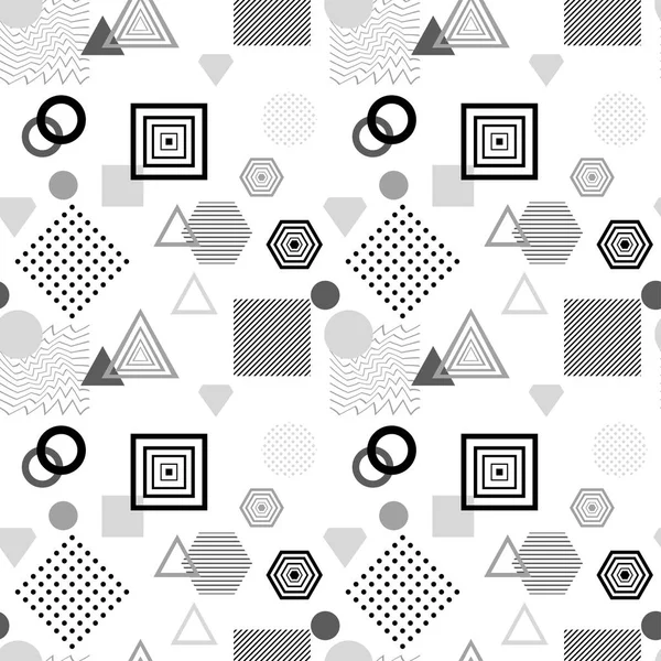 Postmodern Memphis tarzı siyah gri beyaz soyut seamless modeli