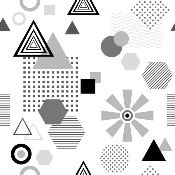 Postmodern Memphis tarzı siyah gri beyaz soyut seamless modeli