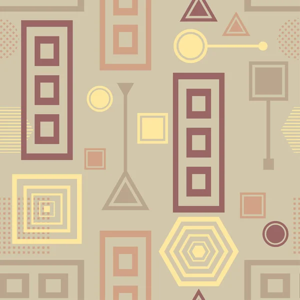 Patrón sin costura abstracto en el estilo posmoderno de Memphis en colores café — Vector de stock