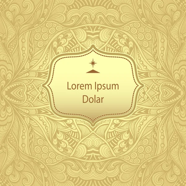 Шаблон з абстрактним візерунком дзен-кута у світлому золоті — стоковий вектор