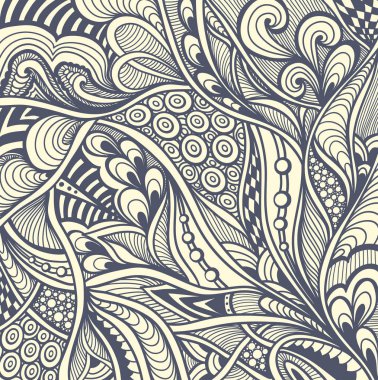 Zen-doodle arka plan üzerine beyaz siyah