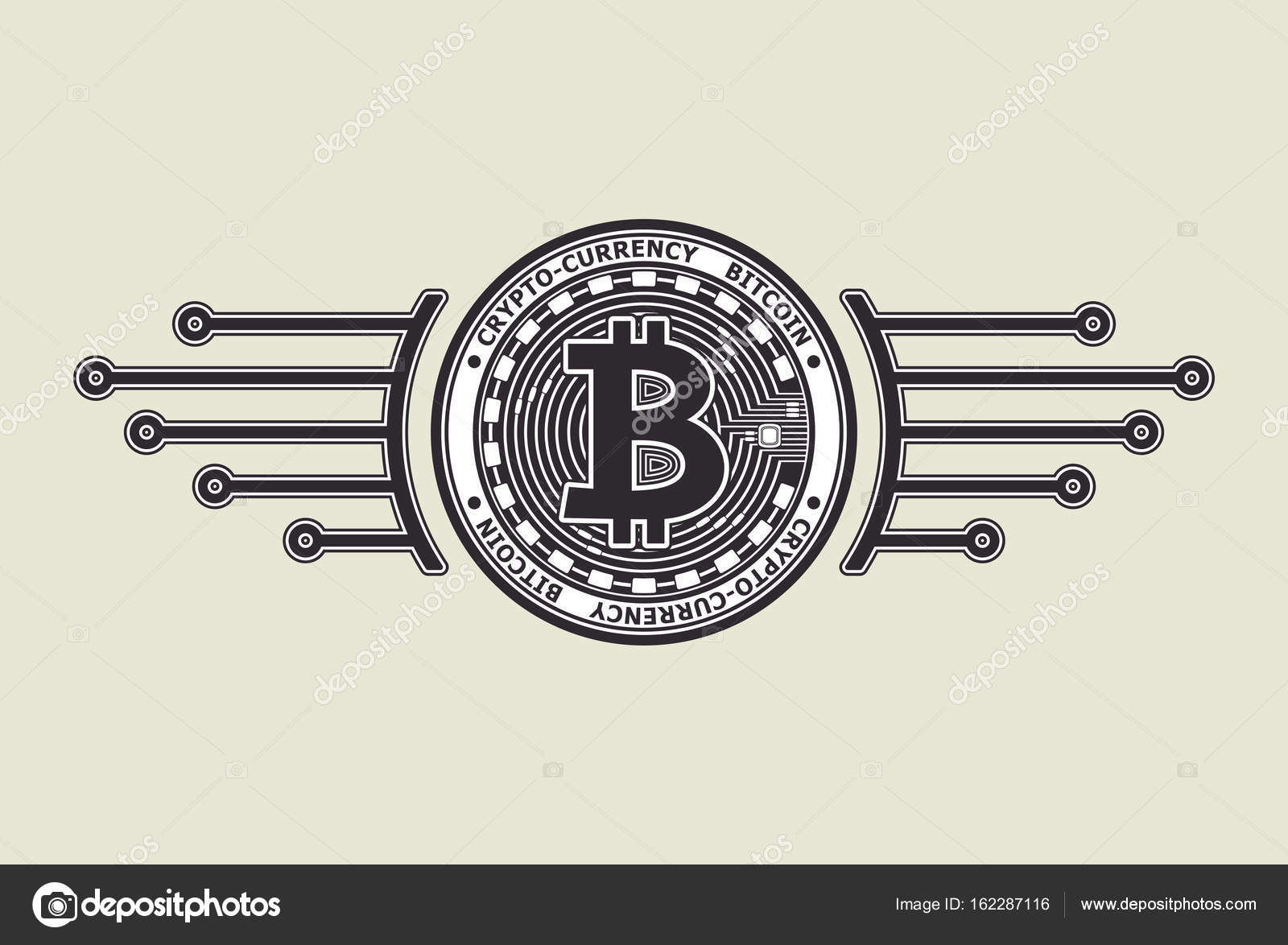 Kryptowahrung Bitcoin Schwarz Auf Weiss Stockvektor C Kulik Oks 162287116