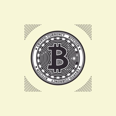 Kripto-para bitcoin beyaz siyah