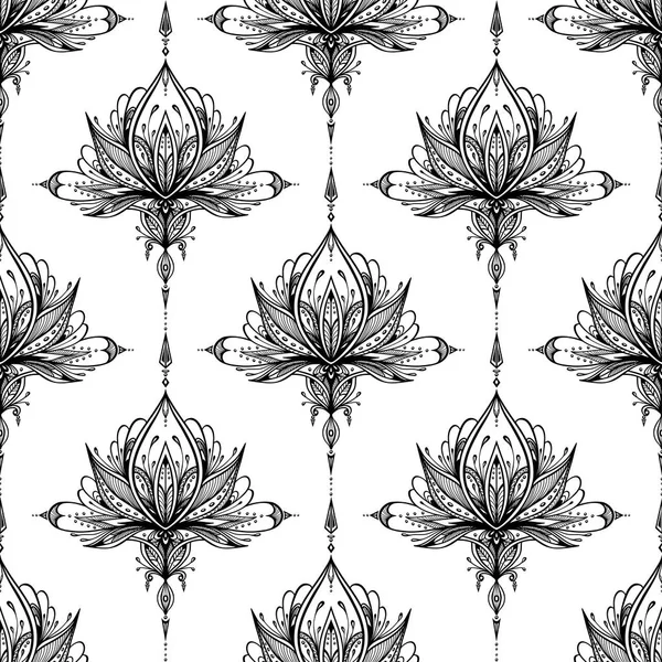 Dekoratif unsur üzerine beyaz siyah tarafından soyut seamless modeli