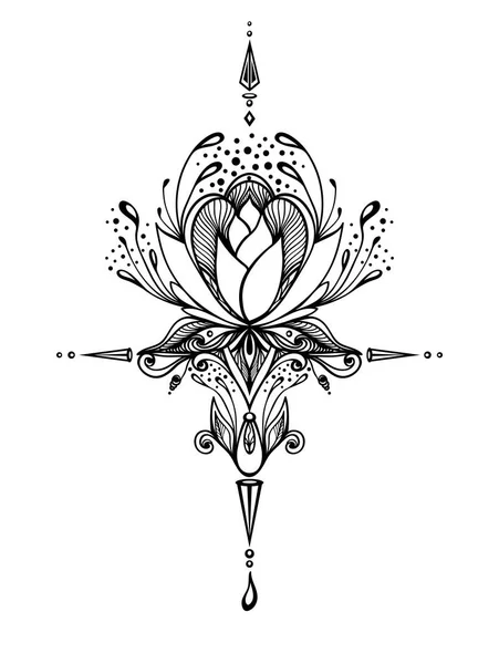 Абстрактний декоративний елемент в стилі Бохо для татуювання — стоковий вектор
