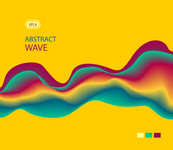 Абстрактная цифровая красочная футуристическая волна на оранжевом фоне — стоковый вектор