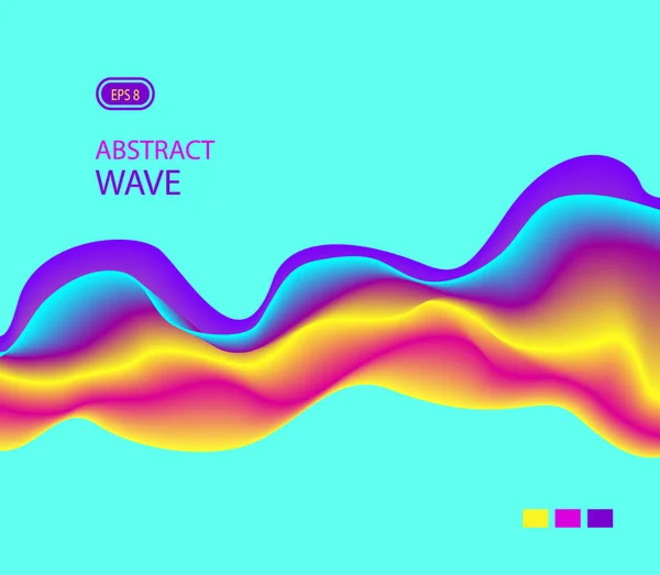 Abstrakte digitale bunte futuristische Welle auf blauem Hintergrund — Stockvektor